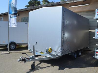 Humbaur Universal 3000 Aluboden und Plane mit Rollo hinten