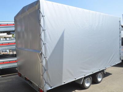 Humbaur Universal 3000 Aluboden und Plane mit Rollo hinten